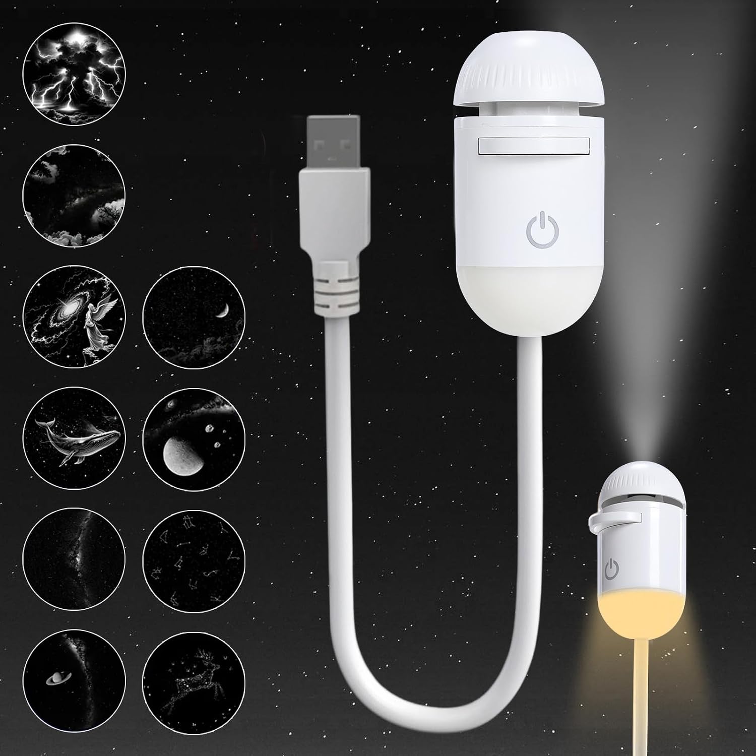 2-in-1 Mini Galaxy Star Projector